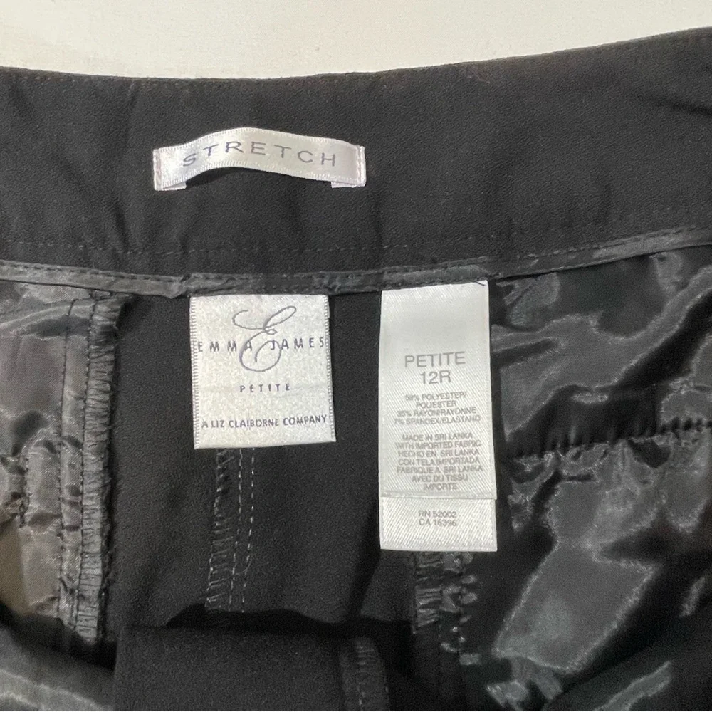 Emma James, Women’s black pants, good condition, Preowned, size 12 R